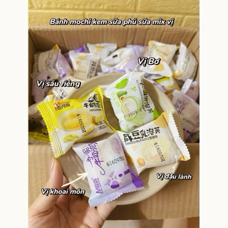 Bánh Mochi Kem Lạnh Mix 4 Vị Bơ, Sầu Riêng, Đậu Nành, Khoai Môn Dẻo Ngon Ăn Vặt Hunter -Kingan22