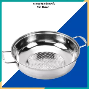 NỒI LẨU NẮP KÍNH ĐÁY SẦN SIZE 28CM - Chống Dính, Dẫn Nhiệt Nhanh