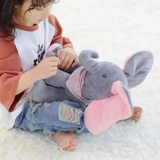 Đồ chơi voi ú òa biết hát, vẫy tai dễ thương, tặng pin, cho bé sơ sinh và trẻ nhỏ -Kingan22