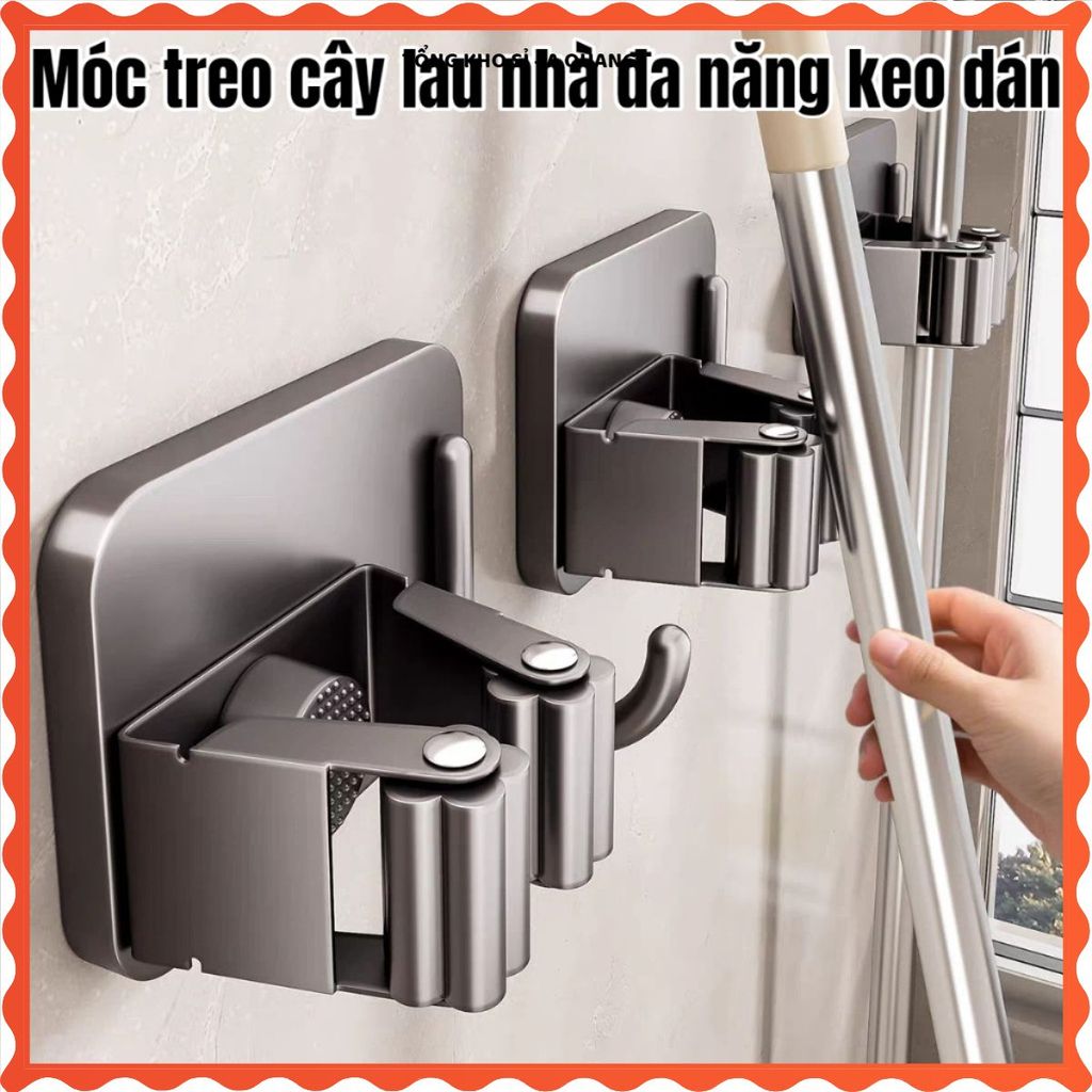(COMBO 5) KẸP CHỔI DÁN TƯỜNG INOX CAO CẤP, MÓC TREO CÂY LAU NHÀ, CHỐNG GỈ, Giữ Dụng Cụ Gia Đình Ngăn Nắp Tiện Dụng