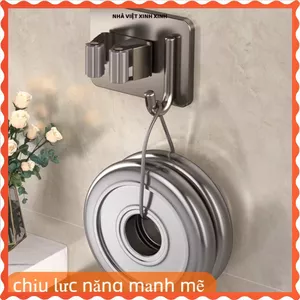 KẸP CHỔI DÁN TƯỜNG INOX CAO CẤP, MÓC TREO CÂY LAU NHÀ, CHỐNG GỈ, Giữ Dụng Cụ Gia Đình Ngăn Nắp Tiện Dụng