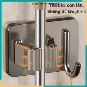 KẸP GIỮ CHỔI DÁN TƯỜNG INOX, MÓC TREO CÂY LAU NHÀ, CHỐNG GỈ BỀN ĐẸP, Phụ Kiện Gia Đình Tiện Lợi Dễ Sử Dụng