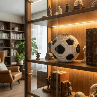 Bộ khối xây dựng bóng đá FIFA Boot Vàng, mô hình trang trí, quà tặng cho bé -Kingan22
