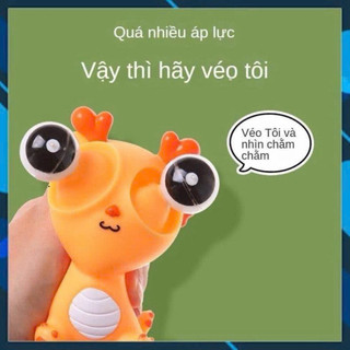 Đồ chơi Squishy Rồng Mắt Lồi bóp giảm stress, thú bóp lòi mắt bằng cao su -Kingan22