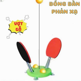Bộ đồ chơi bóng bàn vợt gỗ cho bé, giúp phát triển phản xạ và vận động -Kingan22