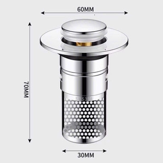 Bộ 2 Nút Chặn Thoát Nước Bồn Rửa Mặt 2in1 Lọc Rác, Ngăn Tắc Nghẽn, Lắp Dễ, Thoát Nhanh -Kingan22