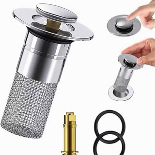 Bộ 2 Nút Chặn Thoát Nước Bồn Rửa Mặt 2in1 Lọc Rác, Ngăn Tắc Nghẽn, Lắp Dễ, Thoát Nhanh -Kingan22