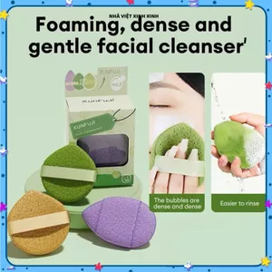 MIẾNG BÔNG MÚT RỬA MẶT, BỌT BIỂN HÌNH GIỌT NƯỚC, LÀM SẠCH SÂU, Rửa Mặt Dịu Nhẹ Cho Mọi Loại Da