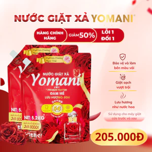 [10KG4 2 TÚI Nước Giặt YOMANI Hương Nước Hoa, Lưu Hương 80H, Giặt Sạch Sâu, Tiết Kiệm, An Toàn