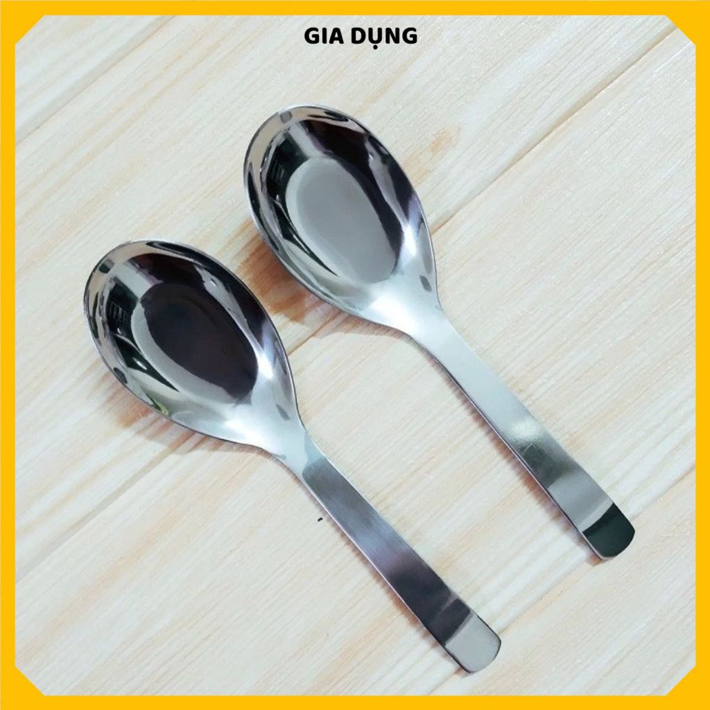 (COMBO 5) THÌA PHỞ INOX 304 CAO CẤP - Siêu Dày, Sáng Bóng Bền Đẹp
