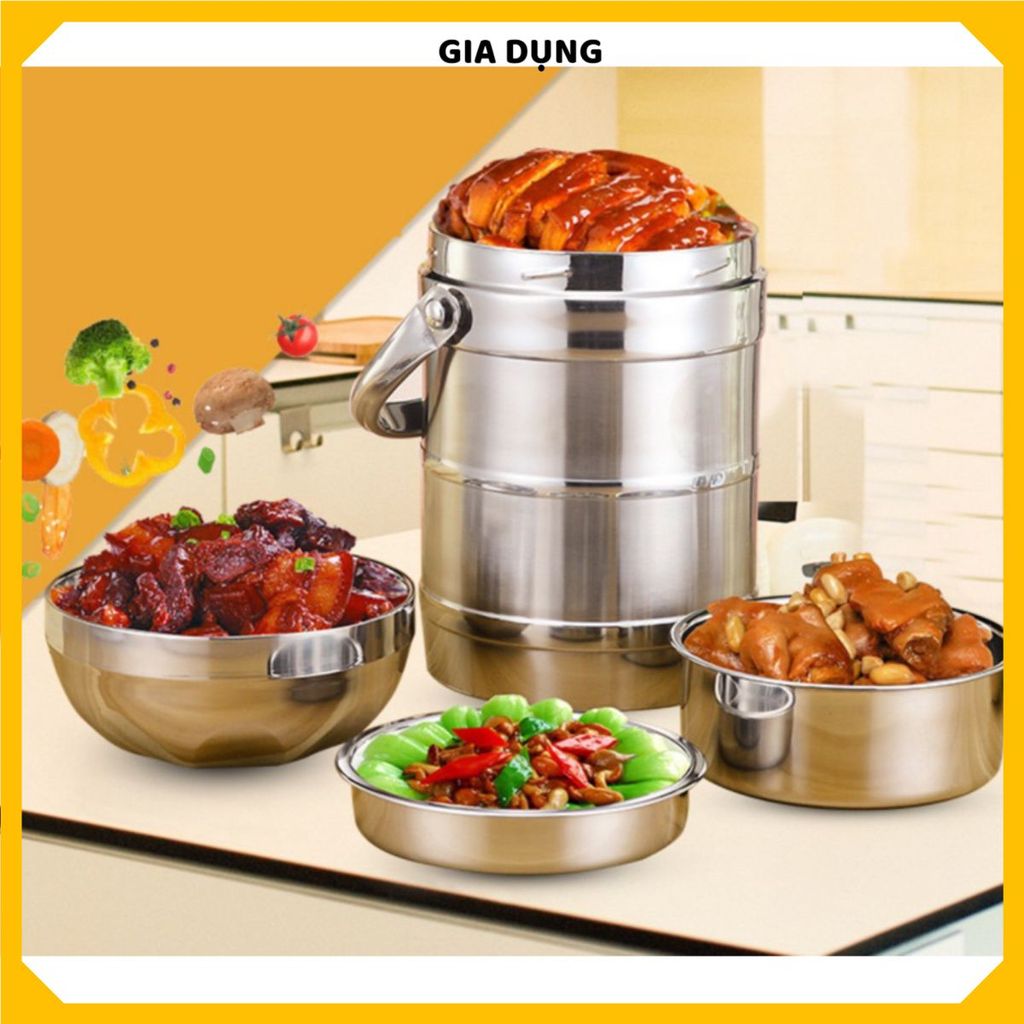 HỘP ĐỰNG CƠM INOX 304 - Cặp Lồng Giữ Nhiệt Tiện Lợi