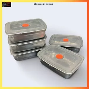 HỘP KHAY INOX 304 ĐỰNG ĐỒ ĂN,NẮP KÍN GIOĂNG CAO SU CAO CẤP,Hộp Thực Phẩm 1500ML Tiện Dụng