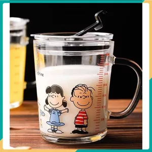 CỐC PHA SỮA THỦY TINH CHO BÉ - Chia Vạch Chính Xác, Có Nắp Và Ống Hút