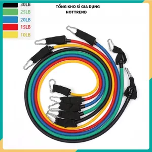 BỘ 5 DÂY TẬP GYM ĐÀN HỒI ĐA NĂNG - Dây Kháng Lực Ngũ Sắc Chính Hãng