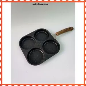 CHẢO 3-4 NGĂN CHỐNG DÍNH LÀM BÁNH TRỨNG,CHẢO TAY CẦM GỖ,Chảo Đa Năng Nấu Ăn Gia Đình