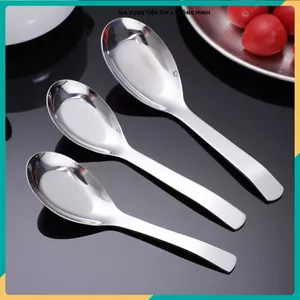 MUỖNG INOX 304 CAO CẤP,LÒNG SÂU DÀY DẶN CHUẨN CHÂU ÂU,Muỗng Ăn Cơm Bền Đẹp Sáng Bóng