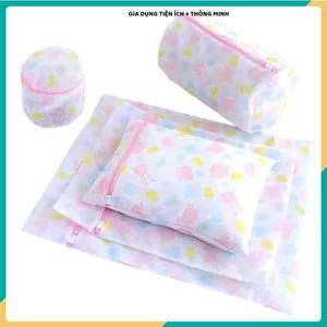SET 5 TÚI LƯỚI GIẶT CÓ KHÓA KÉO,TÚI ĐỰNG QUẦN ÁO ĐA NĂNG,Túi Giặt Đồ Lót Áo Ngực Quần Áo Tiện Lợi