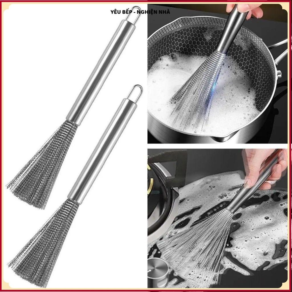 (COMBO 5 CÁI) CHỔI CỌ INOX NHÀ BẾP,BÀN CHẢI CỌ RỬA CHÉN BÁT,Bàn Chải Cọ Nồi Chảo Không Gỉ Bền Đẹp