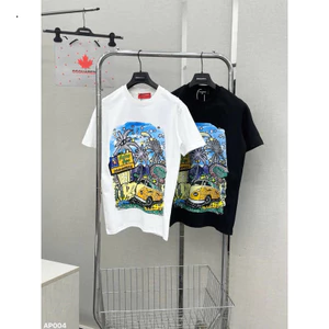 Áo Phông Cho Nam Nữ Dsquared2 Họa Tiết in cây dừa mới nhất Cực Sắc Nét Đẹp 2 Màu Trắng Đen New 2025 [M02] Hot Trend 2026