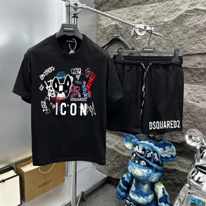 Bộ Quần Áo Phông Hè DSQ icon cún con cực ngầu vải cotton lạnh co dãn mềm mịn phù hợp cho Nam Nữ New Vip [B04] Hot Trend