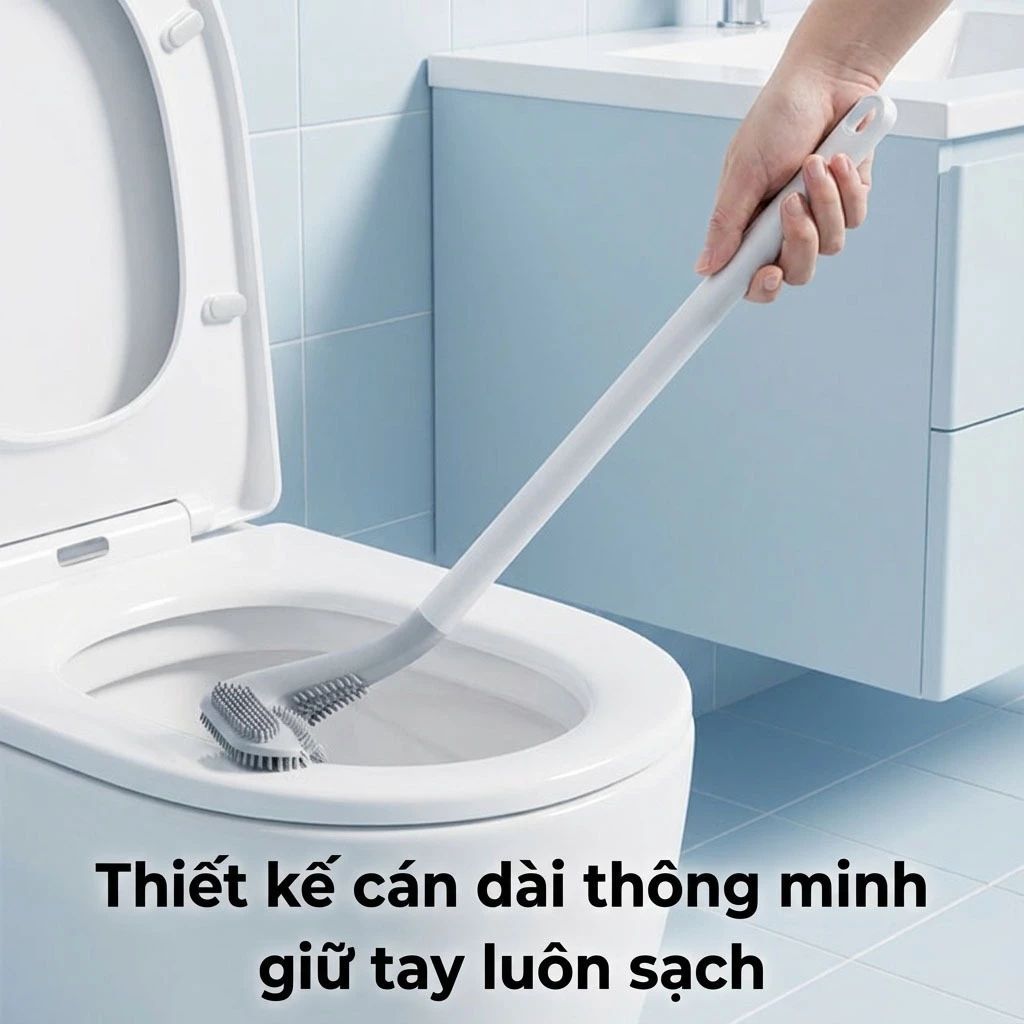 (COMBO 3) CHỔI CỌ BỒN CẦU SILICON - Thiết Kế Chữ L Làm Sạch Mọi Góc Khuất