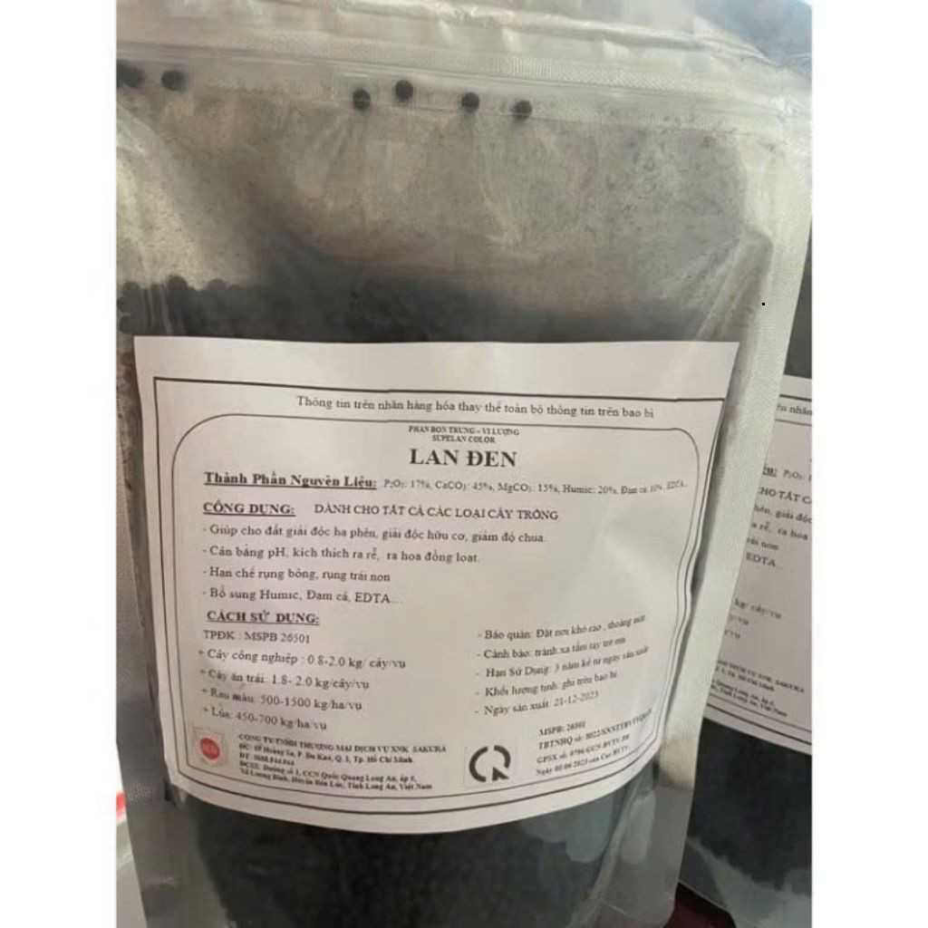 Phân Lân Đen Humic Mỹ đóng túi zip 1kg, phèn siêu tốc, cân bằng PH, tạo mầm hoa, kích ra rễ (túi 1kg)