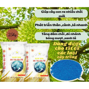 PHÂN BÓN Raw Rin NPK 30-10-10 TE- Công nghệ Tháp Cao hàng đầu thế giới ( đóng túi zip 1kg)