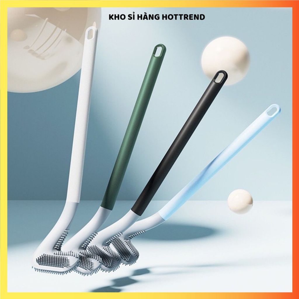 (COMBO 3) CHỔI CỌ BỒN CẦU SILICON - Thiết Kế Chữ L Làm Sạch Mọi Góc Khuất