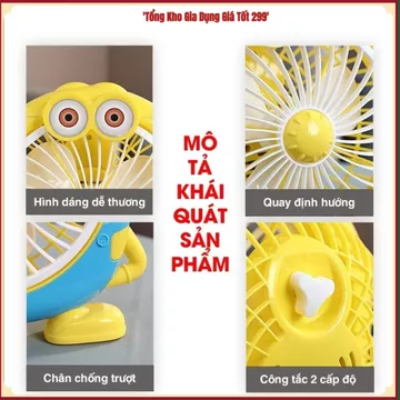 QUẠT MINI ĐỂ BÀN HÌNH THÚ CẮM ĐIỆN, Quạt Điện Để Bàn Dễ Thương, Quạt Hình Động Vật Trang Trí Bàn Học, Bàn Làm Việc
