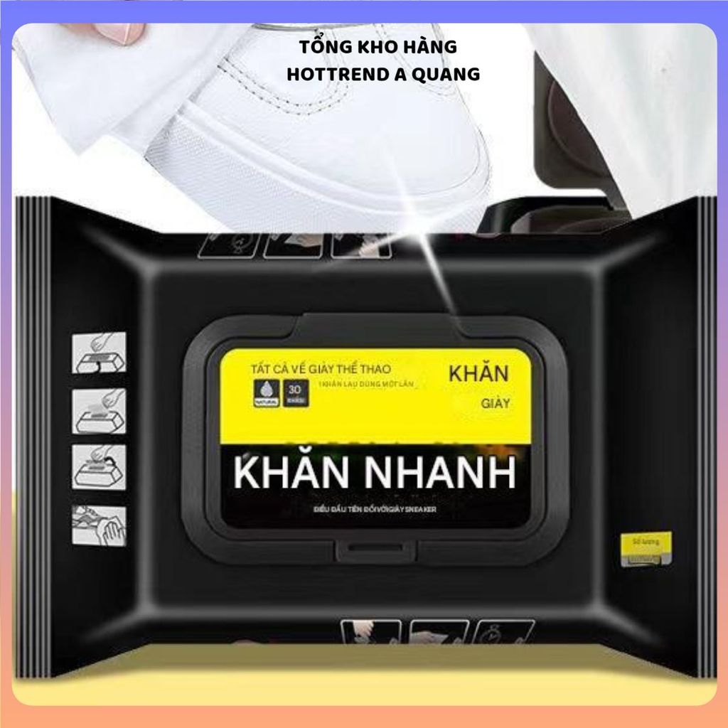 (COMBO 5) KHĂN ƯỚT LAU GIÀY - Làm Sạch Giày Thể Thao, Giày Da Nhanh Chóng