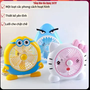 QUẠT MINI ĐỂ BÀN HÌNH THÚ CẮM ĐIỆN, Quạt Điện Để Bàn Dễ Thương, Quạt Hình Động Vật Trang Trí Bàn Học, Bàn Làm Việc
