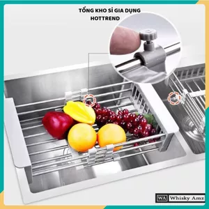 KỆ GÁC BỒN RỬA CHÉN CAO CẤP - Inox Bền Đẹp, Co Giãn Linh Hoạt