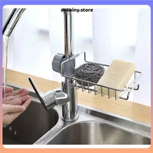KỆ TREO MIẾNG RỬA CHÉN INOX - Gắn Vòi Nước Chắc Chắn, Thoát Nước Nhanh