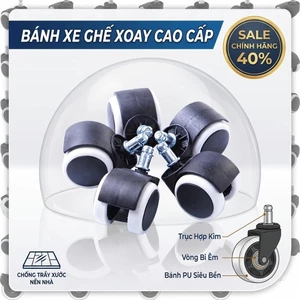 Bánh xe ghế văn phòng cao cấp, bánh xe ghế xoay viền trắng