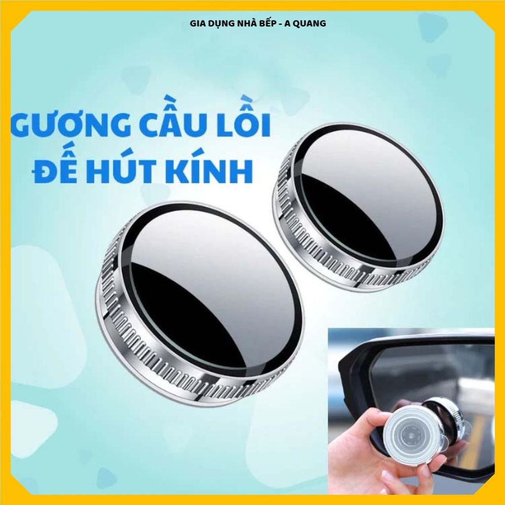 GƯƠNG CẦU LỒI XOAY 360 HÍT KÍNH TIỆN LỢI, Chống Điểm Mù Hiệu Quả Khi Lái Xe, Tăng Góc Quan Sát Khi Di Chuyển