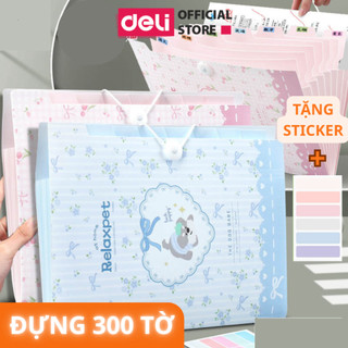 [SVIP] Cặp Túi Đựng Tài Liệu A4 Deli File Đựng Tài Liệu 8 Ngăn Túi Hồ Sơ  Đa Năng Trong Suốt Pastel