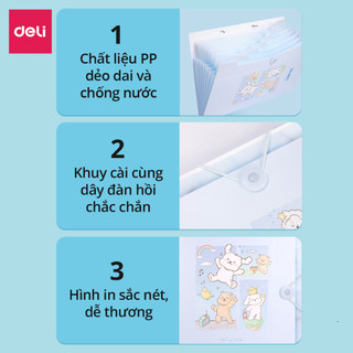 [SVIP] Cặp Túi Đựng Tài Liệu A4 Deli File Đựng Tài Liệu 8 Ngăn Túi Hồ Sơ  Đa Năng Trong Suốt Pastel