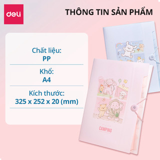 [SVIP] Cặp Túi Đựng Tài Liệu A4 Deli File Đựng Tài Liệu 8 Ngăn Túi Hồ Sơ  Đa Năng Trong Suốt Pastel