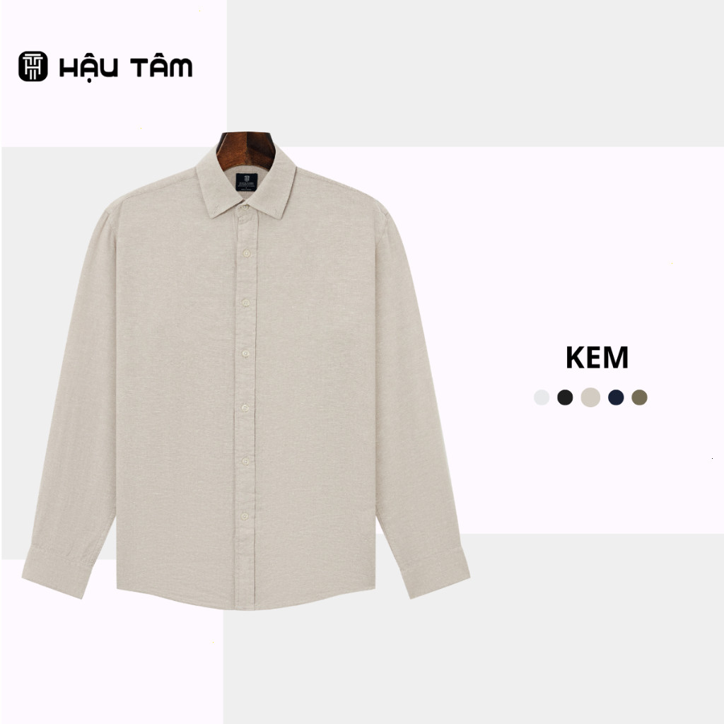 Áo sơ mi nam linen premium cài nút, form đẹp thoáng mát, dễ phối cho đi làm và đi chơi