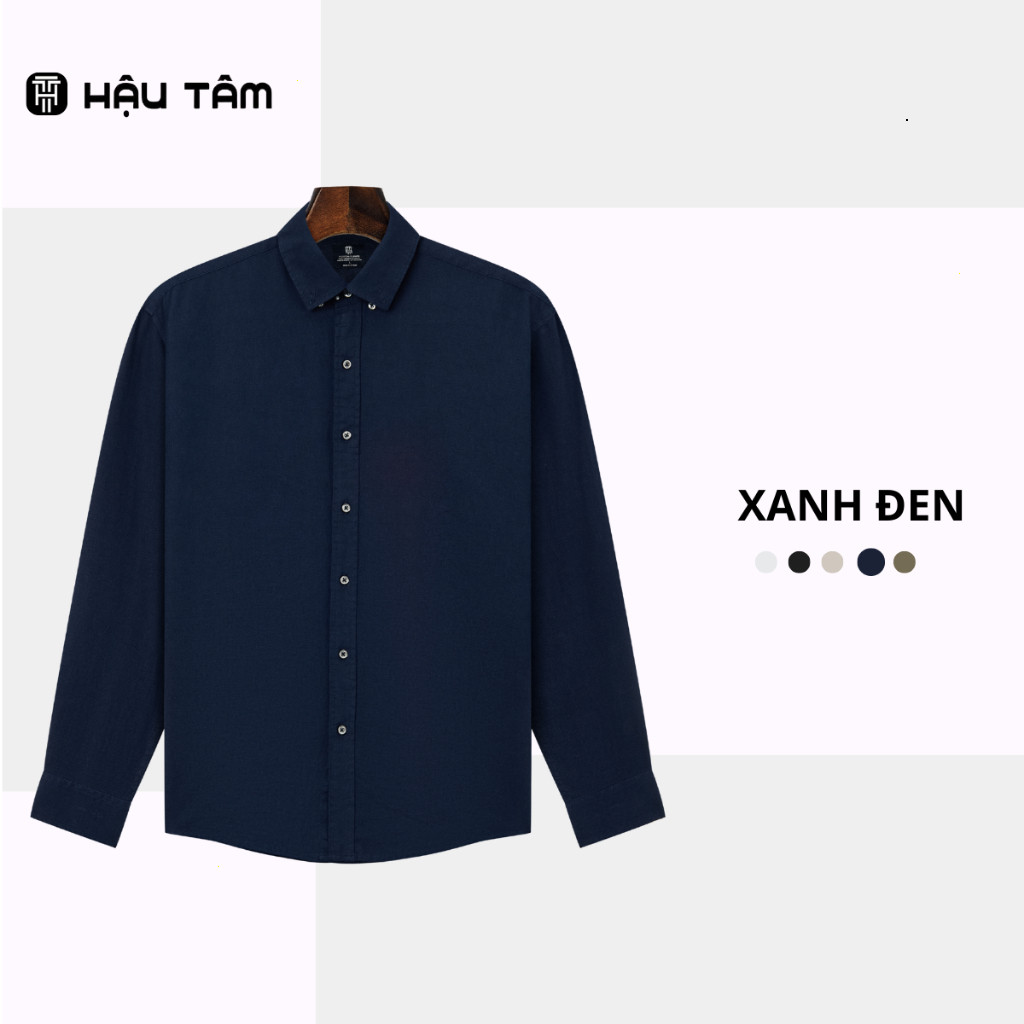 Áo sơ mi nam linen premium cài nút, form đẹp thoáng mát, dễ phối cho đi làm và đi chơi