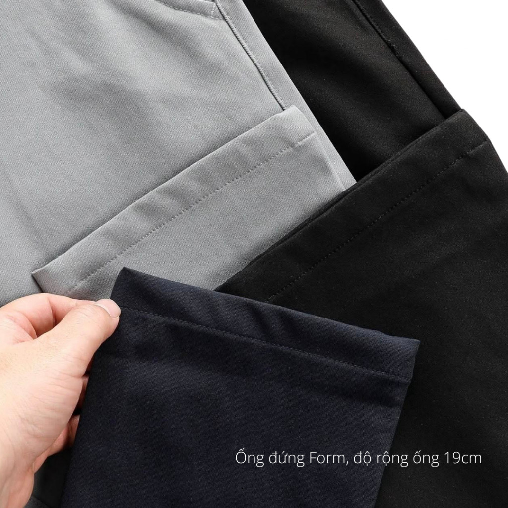 Quần kaki nam ống đứng Hậu Tâm túi vip đồng hồ, cotton 95% co giãn 5%, không xù, không phai màu