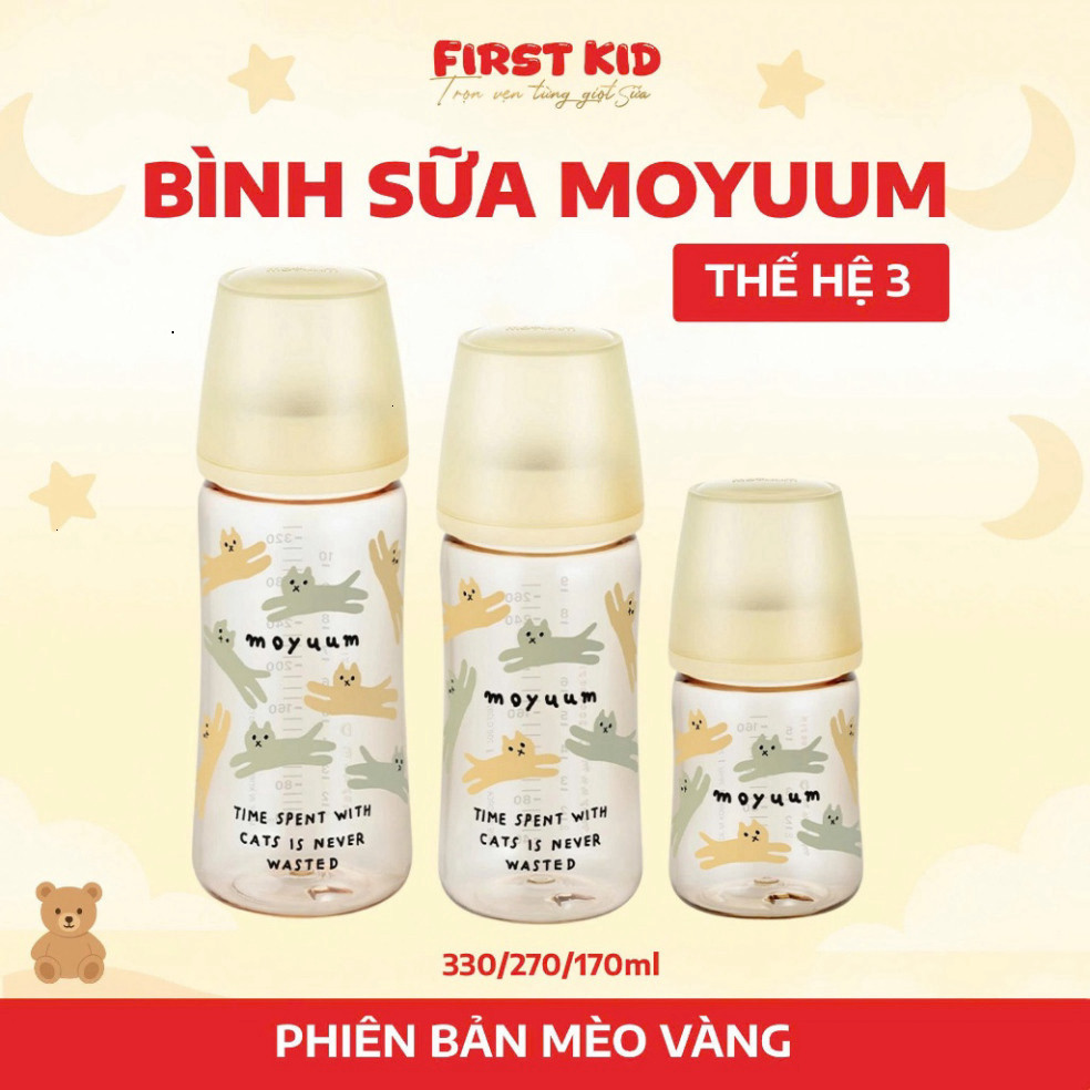 Bình Sữa PPSU MOYUUM Thế Hệ 3 -Mẫu Mới Chính Hãng Hàn Quốc - 80ML|170ML|270ML|330ML