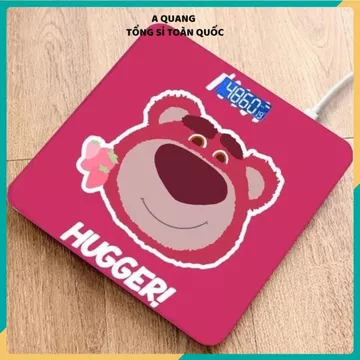 CÂN SỨC KHỎE ĐIỆN TỬ HÌNH GẤU DÂU CAO CẤP - Cân điện tử gia đình, màn hình LED, kiểu dáng đáng yêu, đo cân nặng