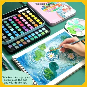 MÀU NƯỚC DẠNG BÁNH CAO CẤP, BỘ MÀU VẼ NHIỀU MÀU SẮC ĐẸP, Bộ Màu Nước Gọn Nhẹ Dễ Mang Theo Khi Học Vẽ