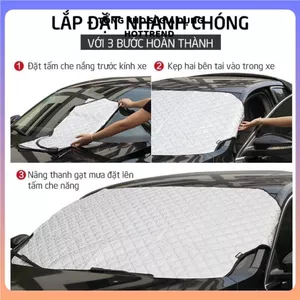 TẤM BẠT CHE CHẮN NẮNG Ô TÔ CÓ TAI GƯƠNG - Bạt Phủ 4 Lớp Cao Cấp, Bảo Vệ Nội Thất Chống Tia UV Hiệu Quả