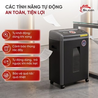 Máy hủy tài liệu nhập khẩu SILICON PS620C - Máy hủy vụn - Công suất hủy 12 tờ/ 1lần - BH toàn quốc