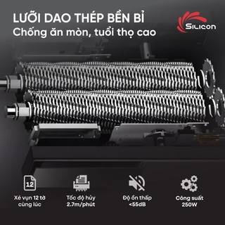 Máy hủy tài liệu nhập khẩu SILICON PS620C - Máy hủy vụn - Công suất hủy 12 tờ/ 1lần - BH toàn quốc