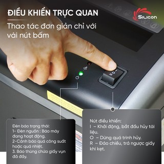 Máy hủy tài liệu nhập khẩu SILICON PS620C - Máy hủy vụn - Công suất hủy 12 tờ/ 1lần - BH toàn quốc