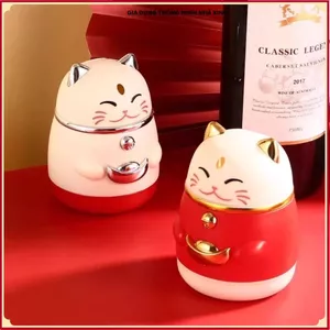 HỘP ĐỰNG TĂM MÈO THẦN TÀI, XỈA RĂNG SÁNG TẠO NĂM MỚI, Trang Trí Bàn Ăn, Tiện Lợi Hằng Ngày