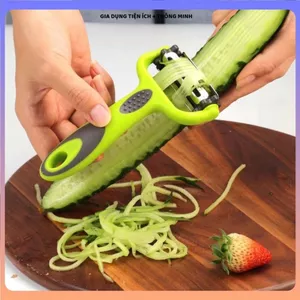 DAO BÀO RAU CỦ 3IN1, CÁN NHỰA CHỐNG TRƯỢT, Bào Sợi Nhanh Chóng, An Toàn Khi Sử Dụng